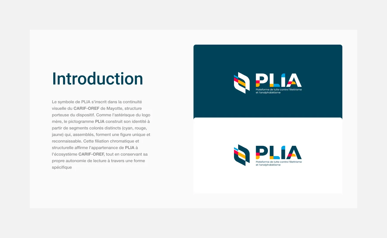 Le logo PLIA sur fond nuit et fond blanc